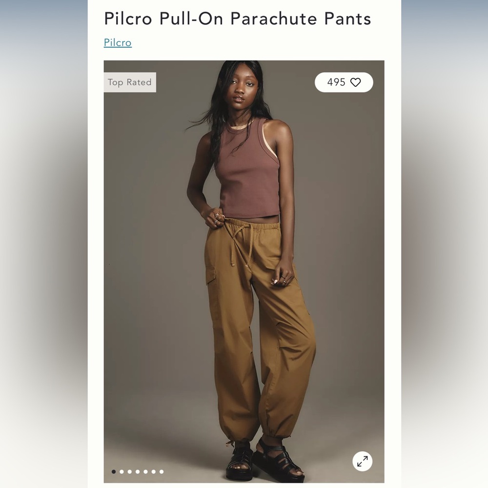 Anthropologie Pilcro Pull-On Parachute Pants - Bronze